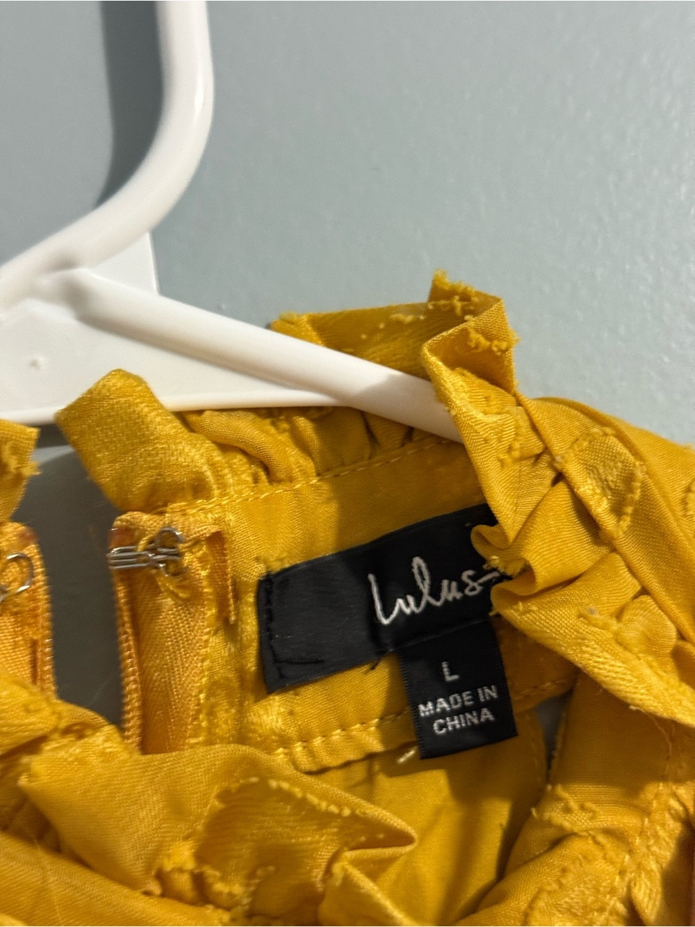 Lulus Chic Demeanor Yellow Floral Jacquard Halter Mini Dress Large - Picture 6 of 8